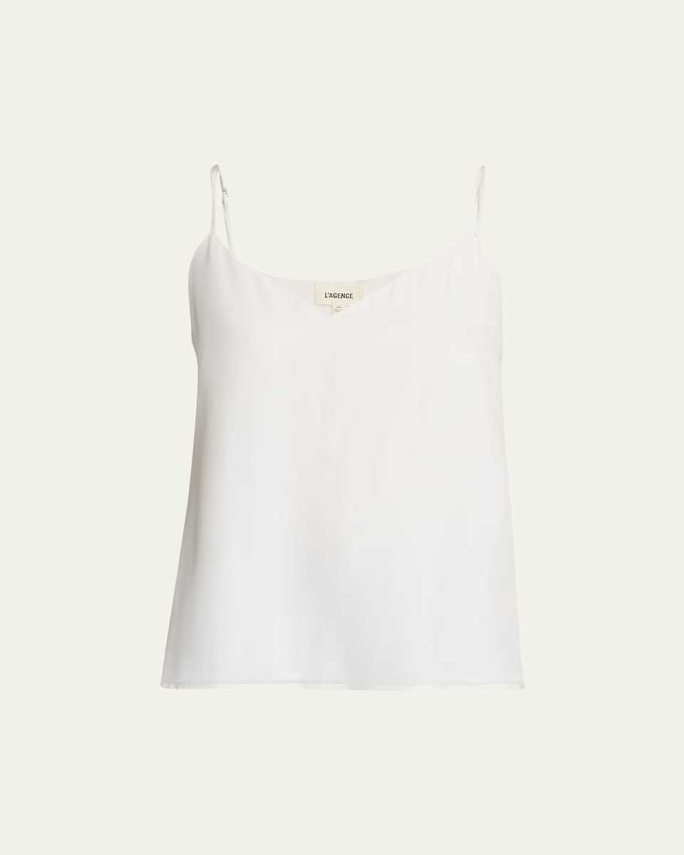 Jane V-Neck Spaghetti-Strap Silk Tank